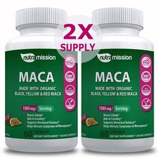 Organic Maca Root Supplement-Energy, Libido, Hormonal Support-120ct
