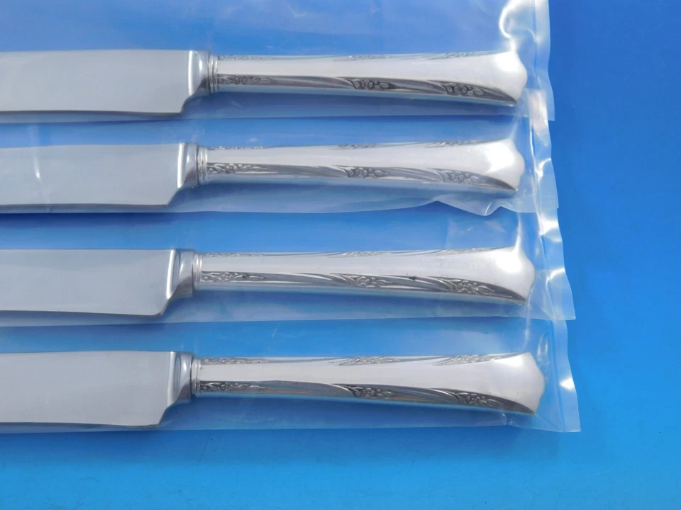 Juego de cuchillos para carne Greenbrier de Gorham de plata esterlina 4 piezas tamaño Texas personalizado Foto 4 de 4