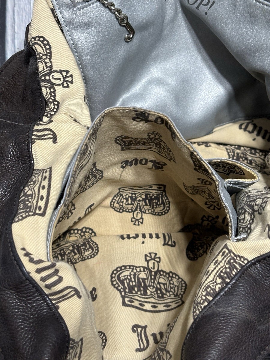 Y2K VTG Juicy Couture Lock Key Designer Satchel Bag Brown Y2K VTG Juicy Couture Lock Key Designer Satchel Bag Brown