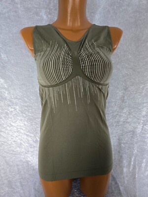 Schlankstütz Shape Leicht-Top, weißes Streifendekolleté - PU-UBF -Khaki-XL 46 48
