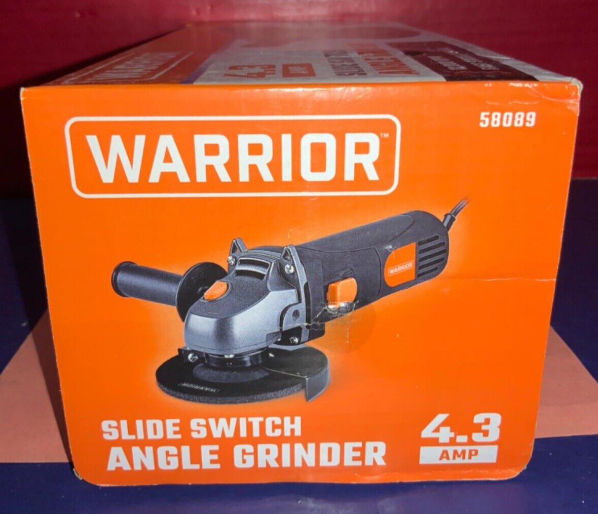 Warrior 4.3 AMP Slide Switch Angle Grinder 58089 w/ 1/16” & 4.5