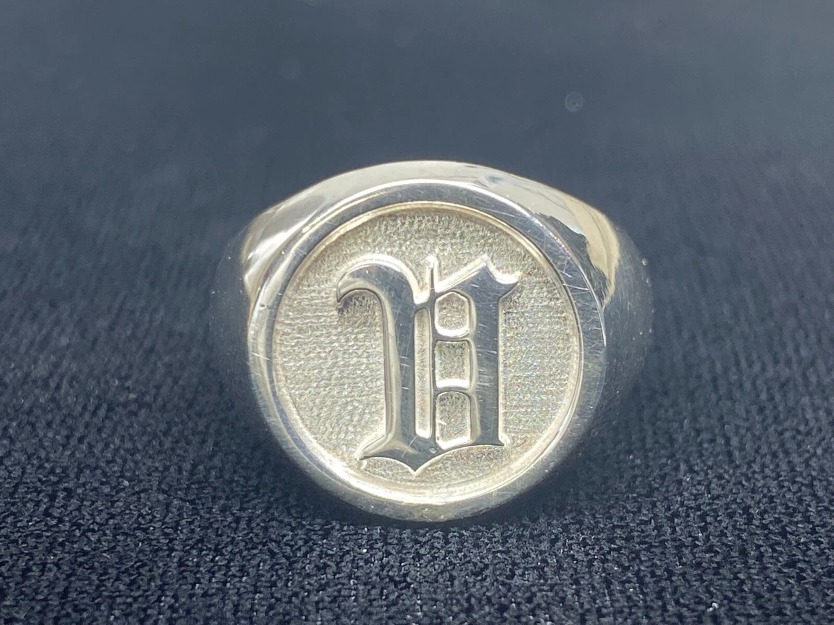 Anello Con Sigillo Personalizzato Con Iniziale Inglese Antica - Foto 4