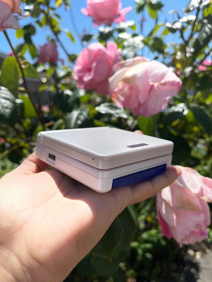 Sleek Solid White GBA SP Handheld: IPS V2 Backlit, USB-C Mod,10-Level Brightness - Image 3 of 4