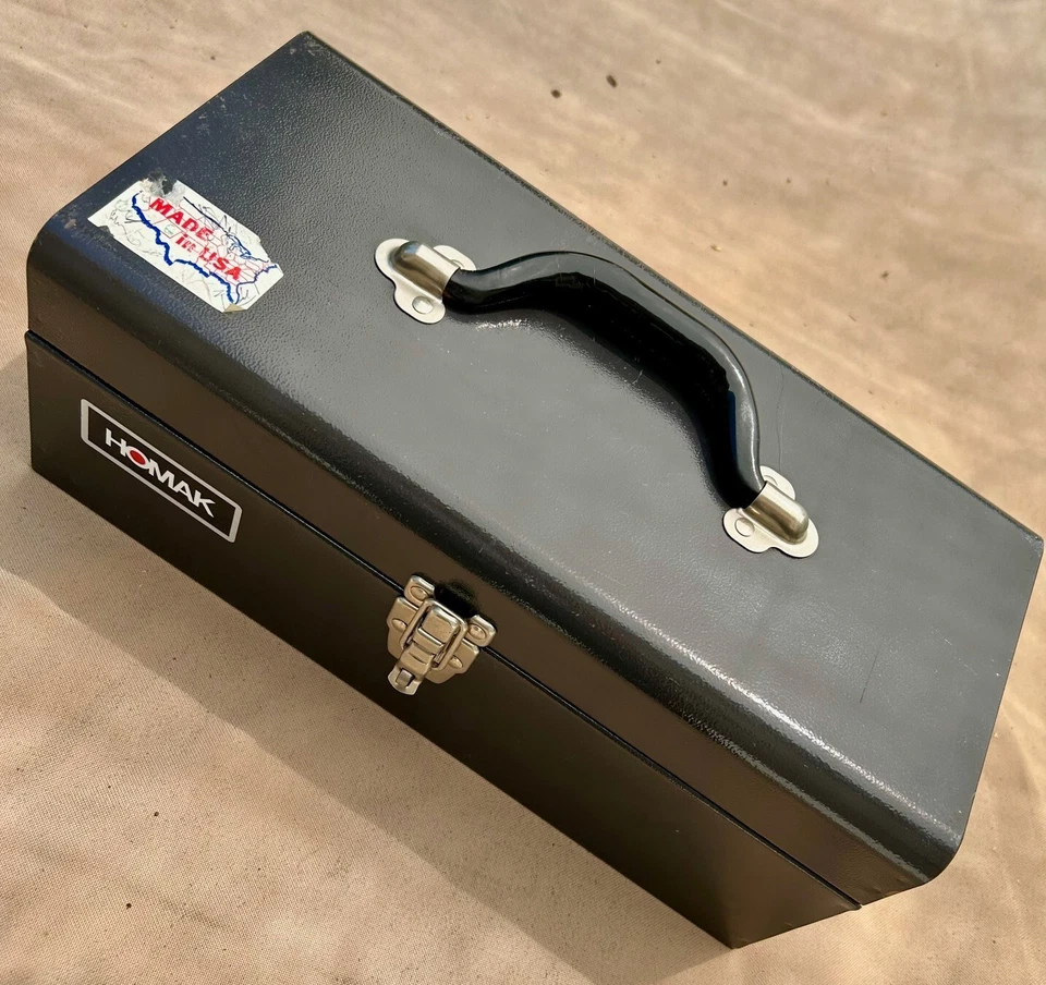 HOMAK Tool Box, 15-1/4"x7.5"x6" Steel with Metal Tray. - Image 3 of 4