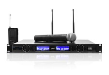 Technical Pro Wm1322 Dual Uhf Handheld Mic And Lapel Mic With Headset