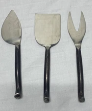 Cheese Knife Tool Set of 3 Forged all metal India 6"
