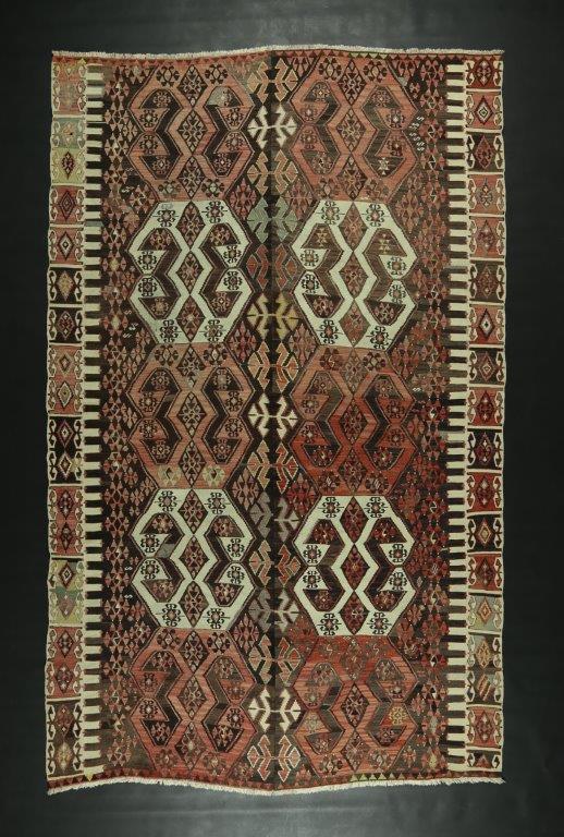 Kurdish Tribal Hand Crafted Kilim Rug from Malatya "COMMAGENE" 9"51 X 5"94'