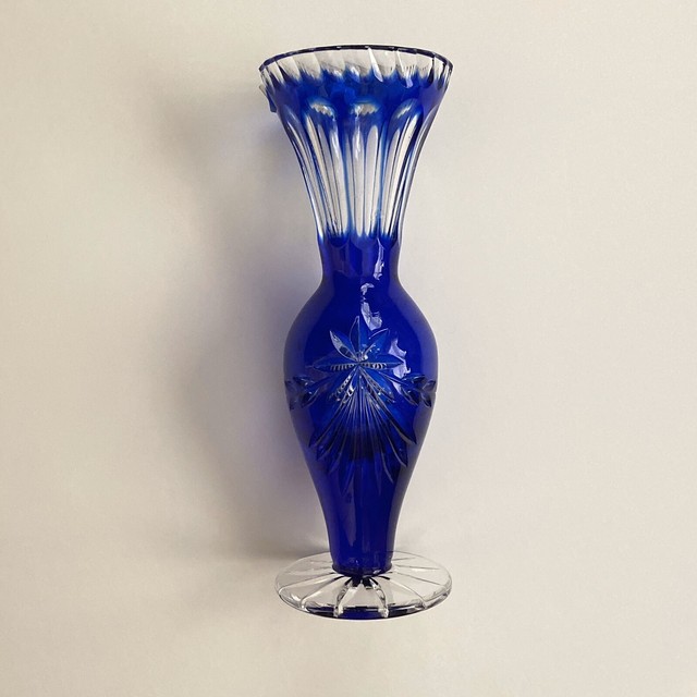 VINTAGE VIOLETTA COBALT BLUE VASE 24 LEAD CRYSTAL eBay