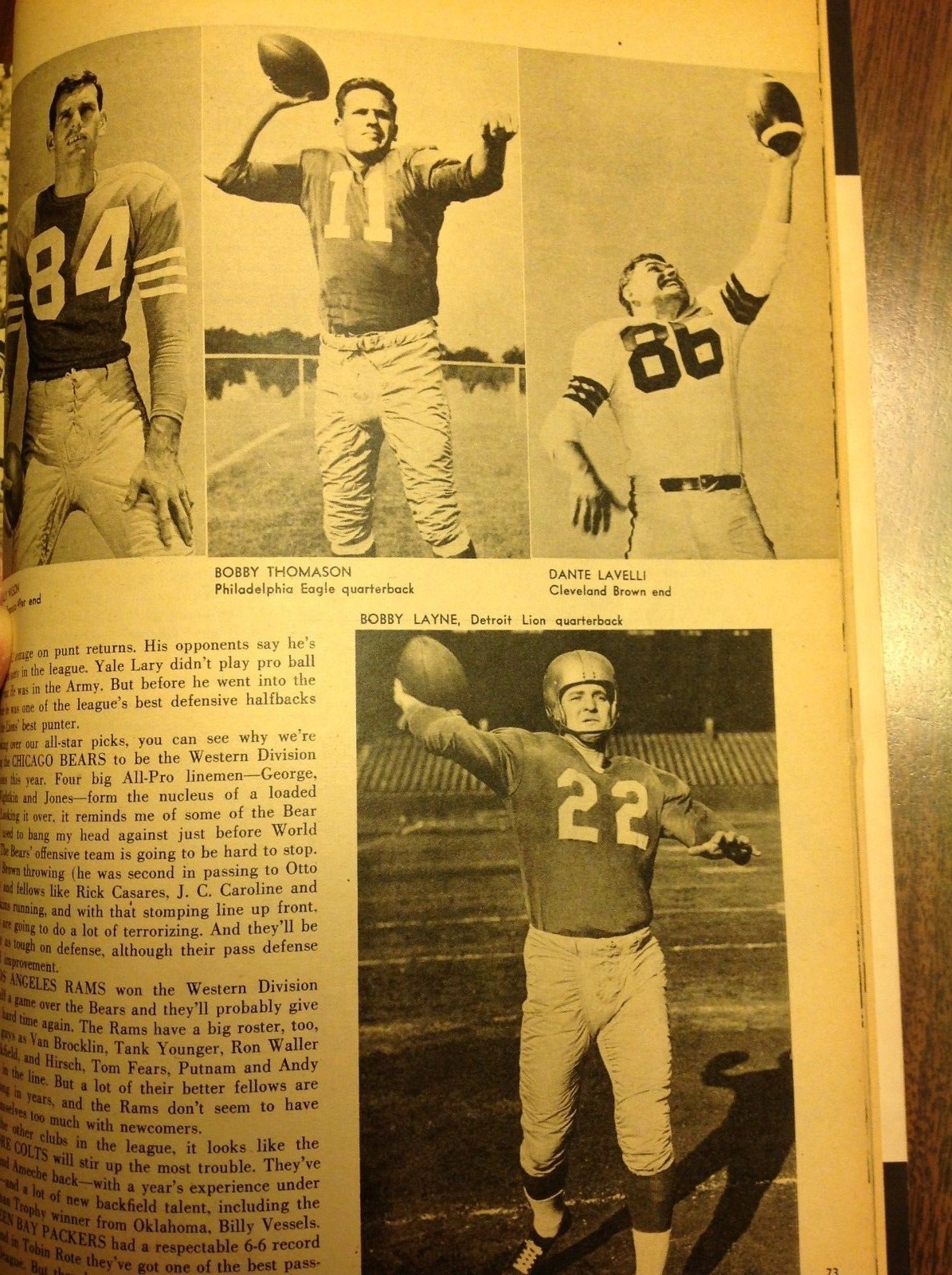 1956 Football KickOff Yearbook magazine NFL, College Jim Swink TCU
