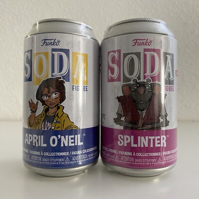 Funko Soda (Pop Can) Collectible TMNT Mutant Mayhem April & Splinter Lot Figures