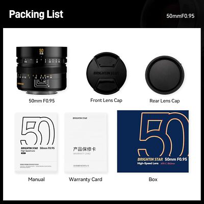 Brightin Star 50mm F0.95 APS-C Manual Focus Prime Lens for Sony E
