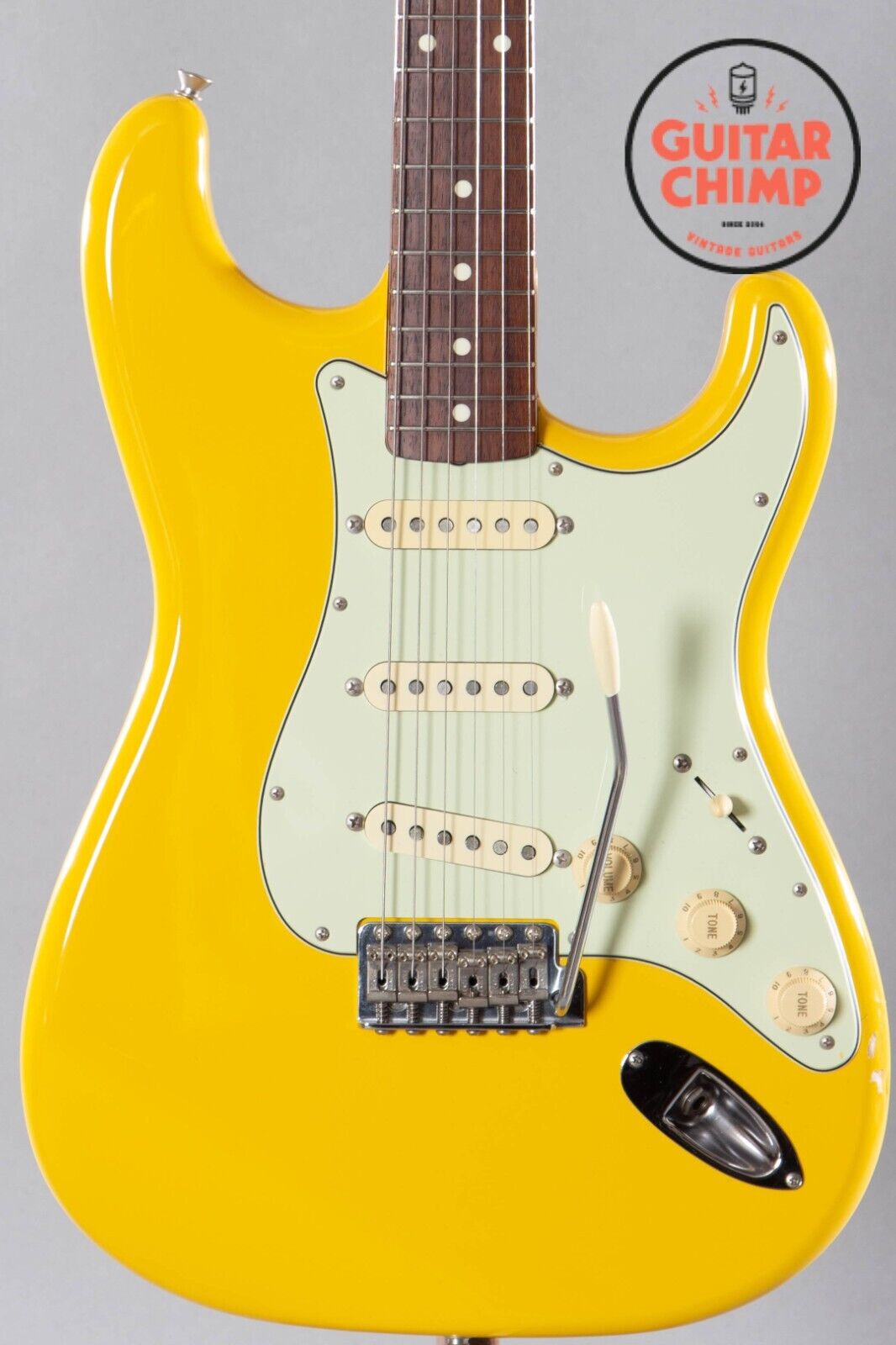 1997 Fender Japan ’62 Vintage Reissue ST62-70TX Stratocaster Rebel Yellow Texas 