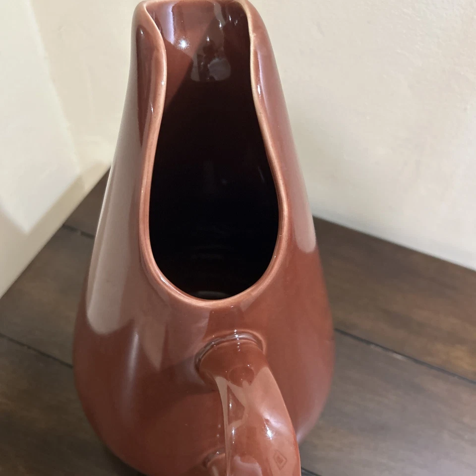 3 кварты Современный кувшин середины века из керамики Oneida Russel Wright коричневые бобы 10,5 дюйма - Изображение 4 из 4