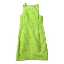 Banana Republic Dress Womens 10 Bright Yellow Sleeveless embossed pattern