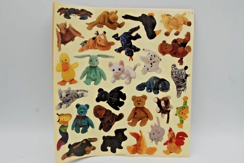 VINTAGE TY Beanie Baby Club Stickers 90s Sheets 1-5 Unused