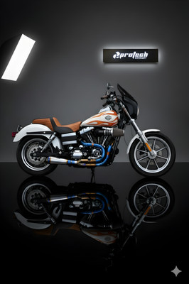 2 in 1 Auspuffrohre Schalldämpfer passend für Harley-Davidson Dyna Super Glid...