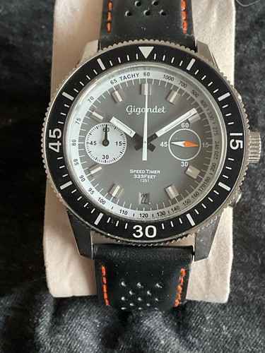 Gigandet Speed Timer G7-007 Chronograph Black/Red Leather Racing Strap