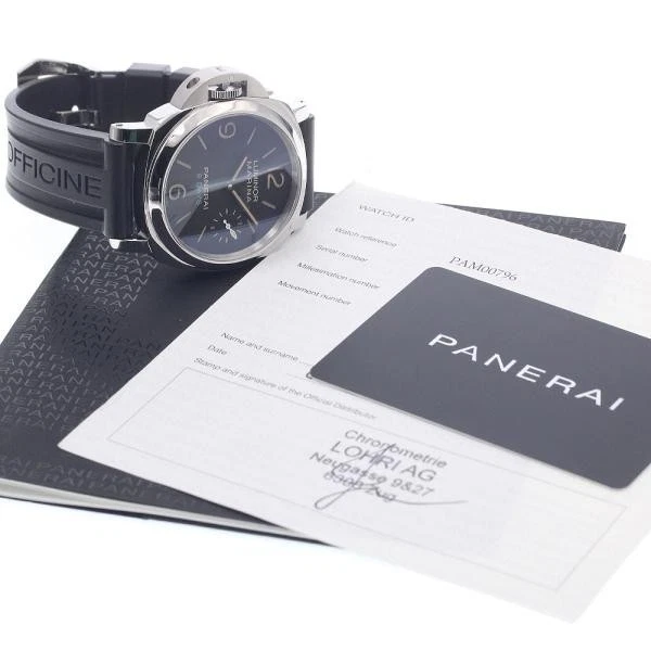 Panerai — Officine Panerai Luminor Left-Handed PAM00796 44mm SS Black Dial Watch #C2221