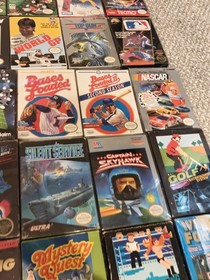 Lote de 61 juegos NES en caja (47 W manuales) Mario Wrestlemania OffRoad Tetris Yoshi