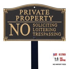 Private Property Sign for Yard, No Soliciting Private Property - No Soliciting