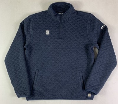 Marine Layer Sweater Mens Large Blue Quilted 1/4 Zip Pullover Sweater