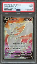 Reshiram V Full Art Ultra Rare Holo Silver Tempest 172/195