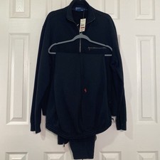 Polo Sport Ralph Lauren Track Suit Mens XL black Jacket Pants Set Pony sweatsuit