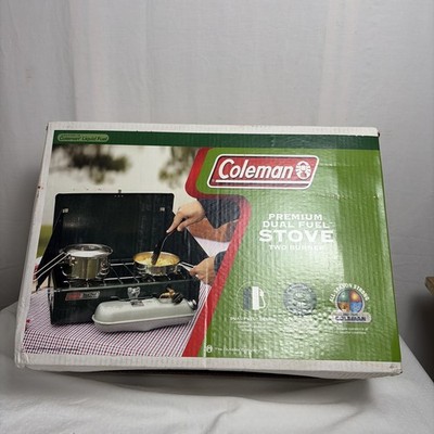 Coleman Dual Fuel Campstove 424 2-Burner Unleaded Gas Stove Never
