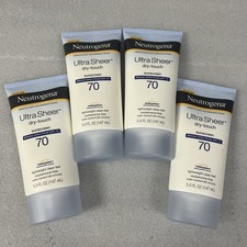 4x Neutrogena Ultra Sheer Dry-Touch SPF 70 Sunscreen Lotion 3 Oz EA Exp 06/2027