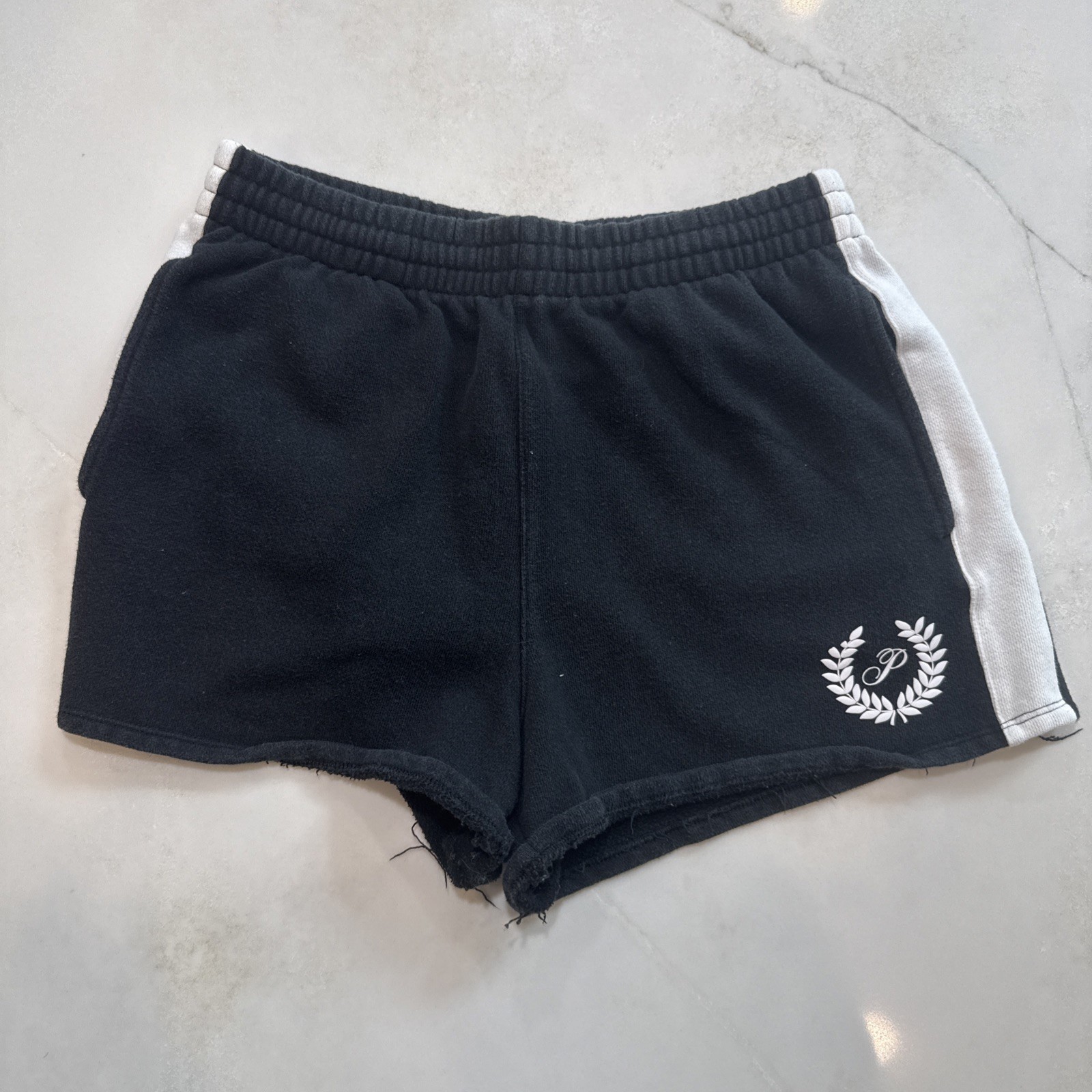 PINK Victoria’s Secret Women’s Lounge Shorts Black White Logo Size Small