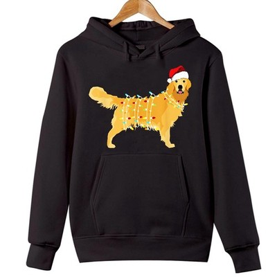 Golden Retriever Christmas Hoodie Hund mit Lichtern Merry Xmas Hundepullover H-5084