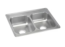 Dayton Drop-in 25" x 19" Stainless steel Double equal bowl 22 Gauge Kitchen Sink