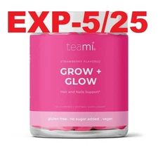 Teami Grow + Glow, Hair and Nails Support Gummy Vitamin SEE PIC FOR DATE