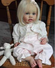 24in Weighted Reborn Baby Doll Toddler Girl Rooted Hair Artist Handmade Toy Gift