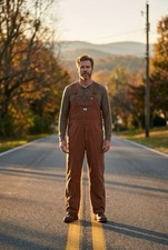 Liberty Bib Overalls Mens 40x30 Brown Canvas Utility Pockets Workwear Carpenter
