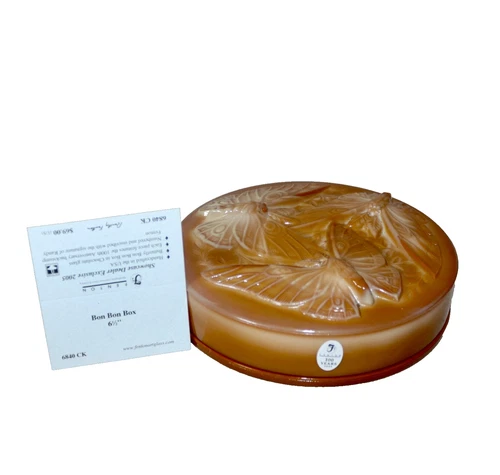 Fenton Chocolate Slag Butterfly Bon Bon Dish ~ 2005 ~ 100th Anniversary IOB