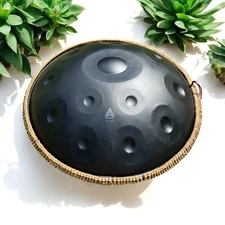 Tetra  Handpan BLACK D Kurd  12 / 10 notes 440/432 Hz 22' Stainless Steel GIFT