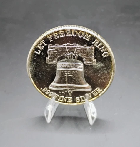Silver Trade Unit Liberty Bell Freedom One Troy Ounce 999 Fine CA Crown Mint