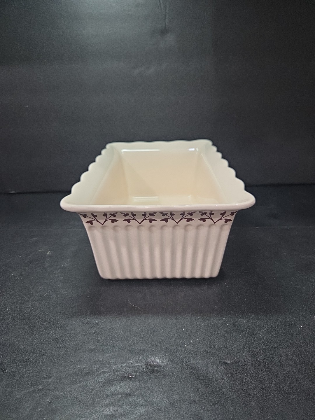 Paula Deen Fall Harvest Stoneware Loaf Casserole Dish, 9x5 Scalloped Dish Ribbed