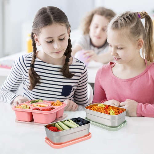 3-Pack Large Stainless Steel Snack Containers with Silicone Lids - 15oz Reusa... - Picture 6 of 8