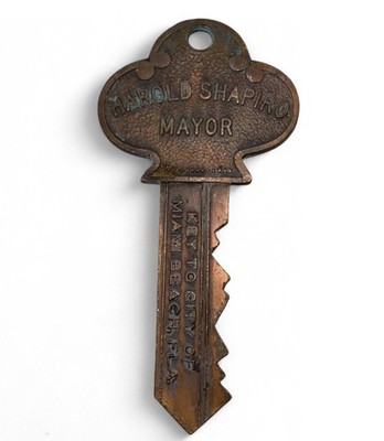 Key to City of Miami Beach Florida Vintage Souvenir Collectible Key - Used