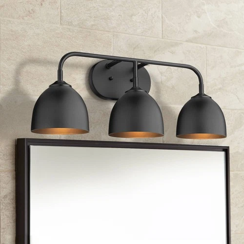 Golden Lighting Zoey 24 1/2" Modern Matte Black 3-Light Bath Light - Picture 1 of 5