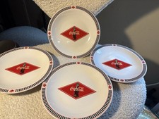 Coca-Cola Checkered Diamond 7 1/2" Salad / Dessert Plates Gibson 2003 Set of 4