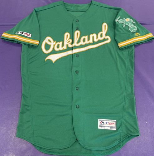 Authentic Oakland A's 2019 Team Issue Majestic Flex Base Kelly Green Jersey 48 - Picture 2 of 8