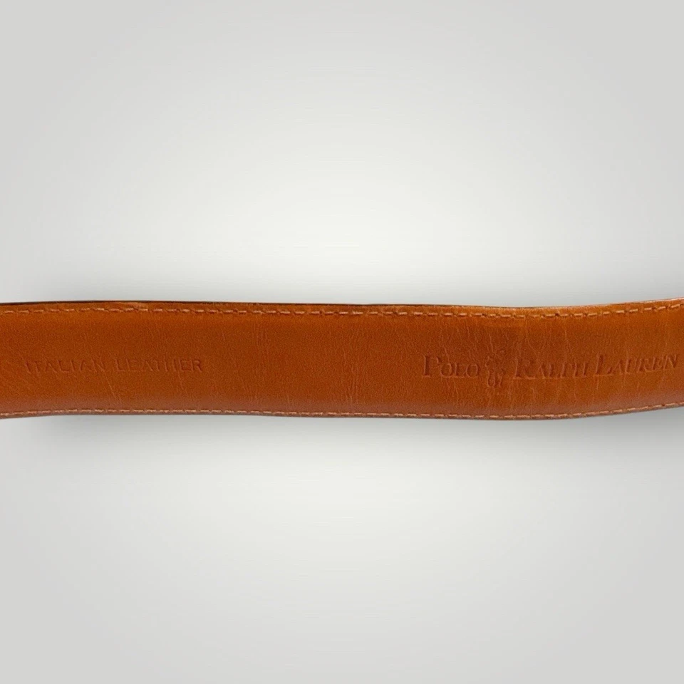 CINTURÓN DE VESTIR POLO RALPH LAUREN NEGRO HEBILLA PLATEADA ENVEJECIDA CUERO ITALIANO 36 Foto 3 de 4