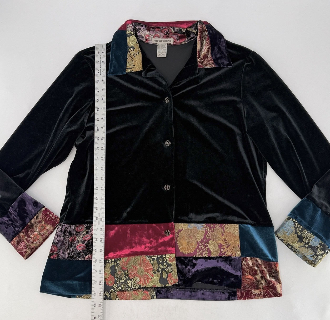 Notations Black Velvet Patchwork Jacquard Bohemia… - image 10