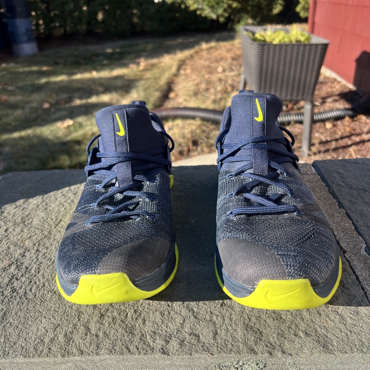 Nike Metcon Flyknit Men US Blue Obsidian Volt AQ8022-407