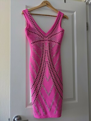 BNWT LIPSY PINK STUDDED BODYCON DRESS UK SIZE 8. RRP £69.99