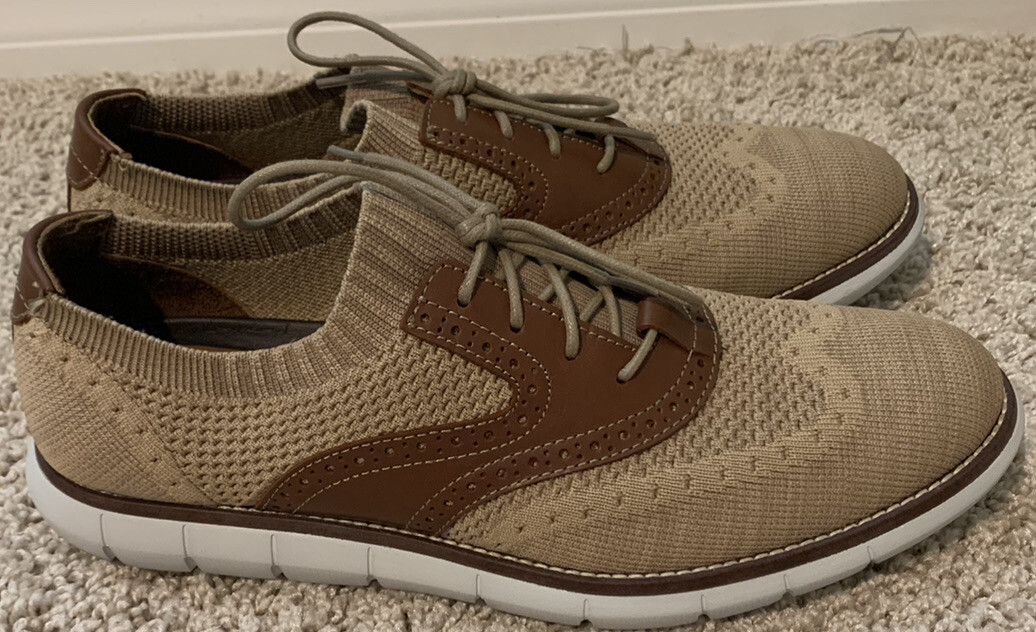Shoes Beige Holden Knit Wingtips Size 