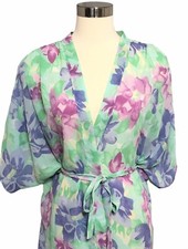 Vintage Val Mode Lingerie Floral Size M Kimono Robe